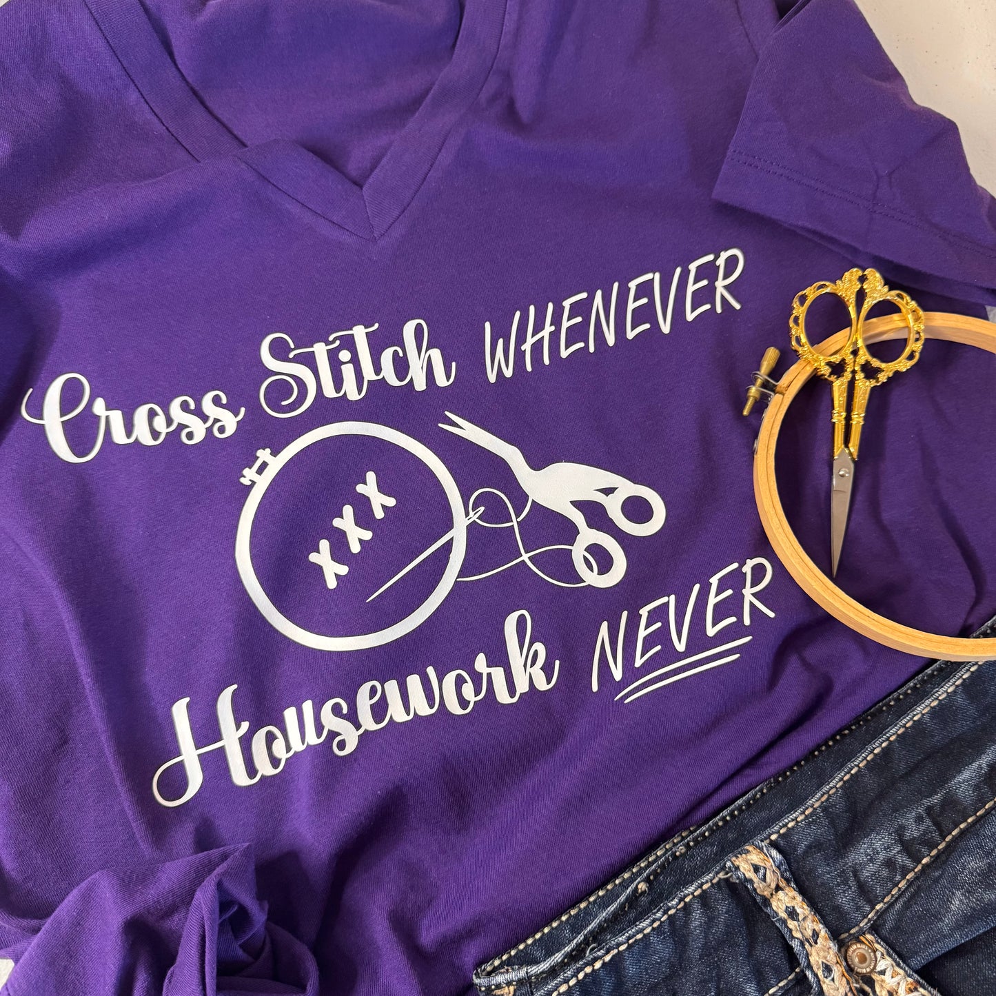 Cross Stitch WHENEVER - Bella Canvas Brand shirts