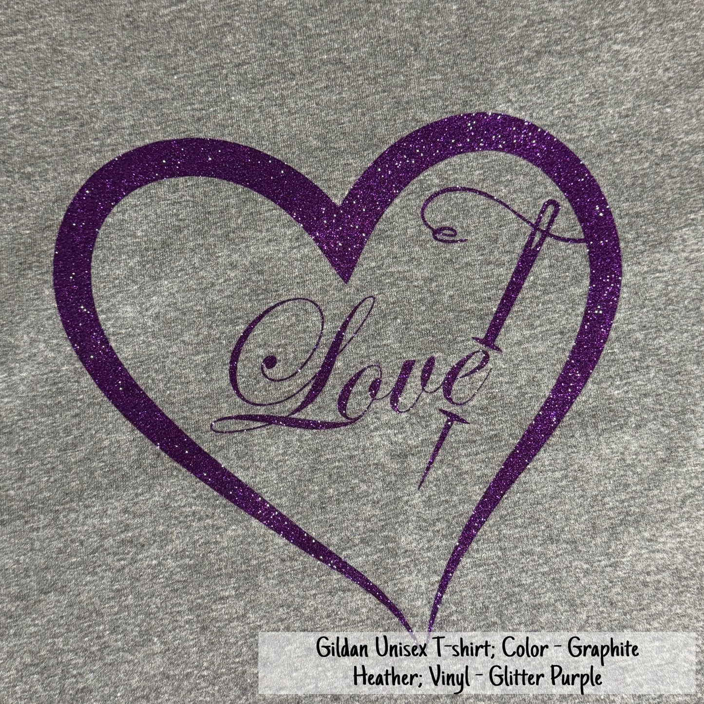 Stitching Love Heart - Gildan Brand shirts