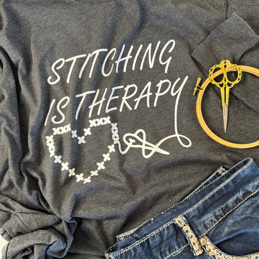 Stitching is Therapy - Bella Canvas Brand shirts